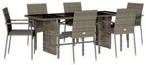 VidaXL Polyrattan Kerti Étkezőgarnitúra - 7 részes, Szürke