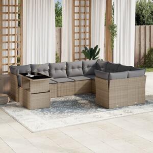 VidaXL Polyrattan Kerti Ülőgarnitúra - 10 részes - Bézs