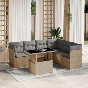 VidaXL Polyrattan Kerti Ülőgarnitúra - 7 részes - Bézs