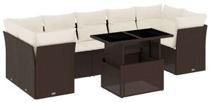 VidaXL Polyrattan Kerti Ülőgarnitúra - 8 részes - Barna