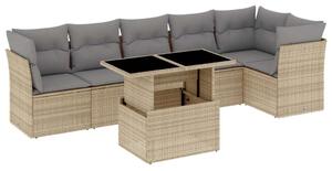 VidaXL Polyrattan Kerti Ülőgarnitúra - 7 részes - Bézs