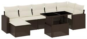 VidaXL 8 részes Kerti Ülőgarnitúra - Barna Polyrattan