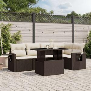 VidaXL Polyrattan Kerti Ülőgarnitúra - 6 részes - Barna