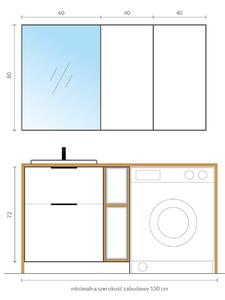 Cersanit City szekrény 59.4x14.1x80 cm tükörrel fehér S584-024-DSM