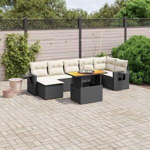 VidaXL Polyrattan Kerti Ülőgarnitúra - 8 részes - Fekete