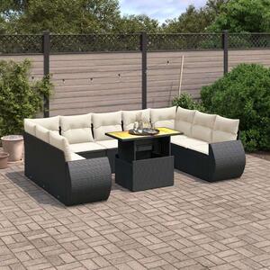 VidaXL Polyrattan Kerti Ülőgarnitúra - 10 részes - Fekete
