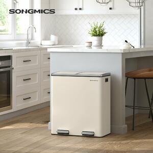 SONGMICS dupla szemetes, 2x30l, krémszínű