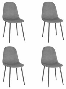 Valora COMO szék, sötétszürke, bársony, ergonomikus kialakítás, 4 db
