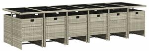 VidaXL Polyrattan Kerti Étkezőgarnitúra - 13 részes - Szürke