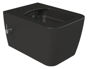 CeraStyle HERA fali WC - MATT FEKETE - BEÉPÍTETT bidé funkcióval - perem nélküli - mély öblítés