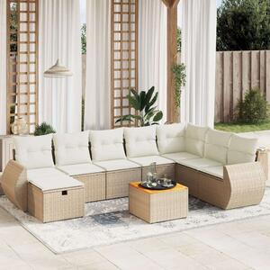 VidaXL Polyrattan Kerti Ülőgarnitúra - 9 részes - Bézs