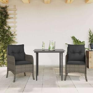 VidaXL Polyrattan Kerti Étkezőgarnitúra - 3 részes - Szürke