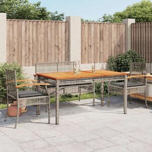 VidaXL 5 részes Kerti Étkezőgarnitúra - Szürke Polyrattan