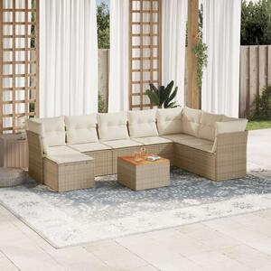 VidaXL Polyrattan Kerti Ülőgarnitúra - 9 részes - Bézs