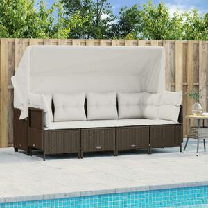 VidaXL Polyrattan Kerti Ülőgarnitúra - 5 részes - Barna