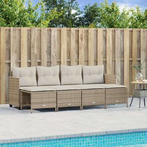 VidaXL Polyrattan Kerti Ülőgarnitúra - 5 részes - Bézs