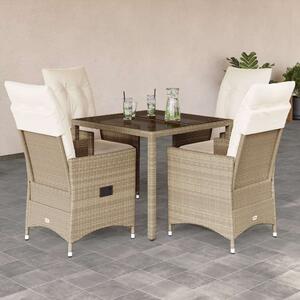 VidaXL Kerti Étkezőgarnitúra - Polyrattan - 5 részes - Bézs