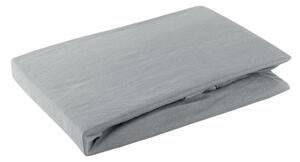 Jersey pamut gumis lepedő Acélszürke 120x200 cm +25 cm