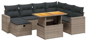 VidaXL Polyrattan Kerti Ülőgarnitúra - 8 részes - Szürke