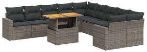 VidaXL Polyrattan Kerti Ülőgarnitúra - 11 részes - Szürke