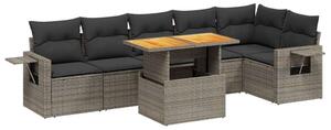 VidaXL Polyrattan Kerti Ülőgarnitúra - 7 részes - Szürke