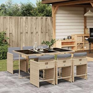 VidaXL Polyrattan Kerti Étkezőgarnitúra - 7 részes