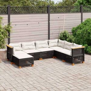 VidaXL Polyrattan Kerti Ülőgarnitúra - 7 részes - Fekete