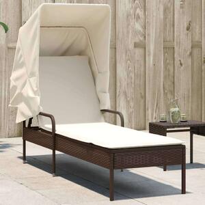 VidaXL Napozóágy - Barna Polyrattan - 200cm