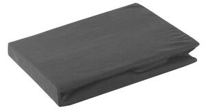 Jersey pamut gumis lepedő Fekete 120x200 cm +25 cm
