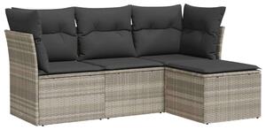 VidaXL Polyrattan Kerti Ülőgarnitúra - 4 részes - Világosszürke