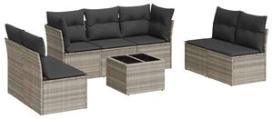 VidaXL Polyrattan Kerti Ülőgarnitúra - 8 részes - Világosszürke