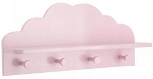 Gyermek fapolc akasztóval Baby Cloud Szín: rózsaszín