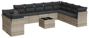 VidaXL Polyrattan Kerti Ülőgarnitúra - 11 részes