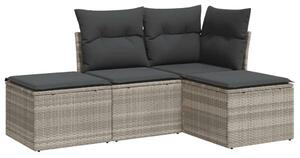 VidaXL Polyrattan Kerti Ülőgarnitúra - 4 részes - Világosszürke