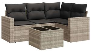 VidaXL Polyrattan Kerti Ülőgarnitúra - 5 részes
