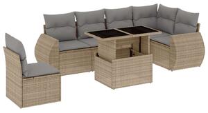 VidaXL Polyrattan Kerti Ülőgarnitúra - 7 részes - Bézs