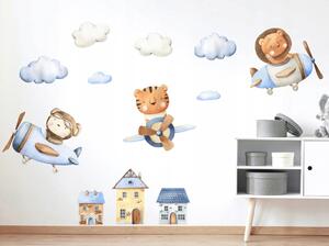 Gyermek falragaszok Uniqe Planes City 100x60 cm