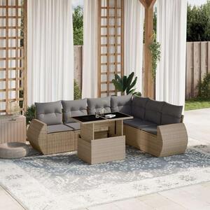 VidaXL Polyrattan Kerti Ülőgarnitúra - 7 részes - Bézs