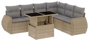 VidaXL Polyrattan Kerti Ülőgarnitúra - 7 részes - Bézs
