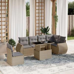 VidaXL Polyrattan Kerti Ülőgarnitúra - 7 részes - Bézs