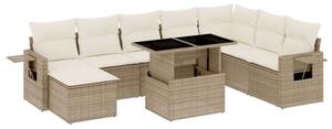 VidaXL Polyrattan Kerti Ülőgarnitúra - 9 részes - Bézs