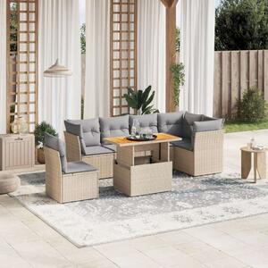 VidaXL Polyrattan Kerti Ülőgarnitúra - 7 részes - Bézs