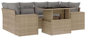 VidaXL Polyrattan Kerti Ülőgarnitúra - 7 részes - Bézs