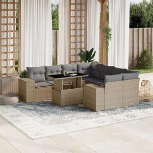 VidaXL Polyrattan Kerti Ülőgarnitúra - 9 részes - Bézs