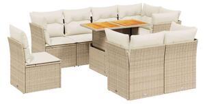 VidaXL Polyrattan Kerti Ülőgarnitúra - 9 részes - Bézs