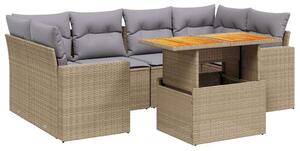 VidaXL Polyrattan Kerti Ülőgarnitúra - 7 részes - Bézs