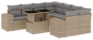 VidaXL Polyrattan Kerti Ülőgarnitúra - 9 részes - Bézs