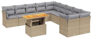 VidaXL Polyrattan Kerti Ülőgarnitúra - 11 részes - Bézs