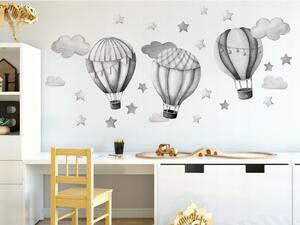 Gyerek falmatricák Baloons Grey 100x90 cm