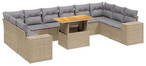 VidaXL Polyrattan Kerti Ülőgarnitúra - 11 részes - Bézs